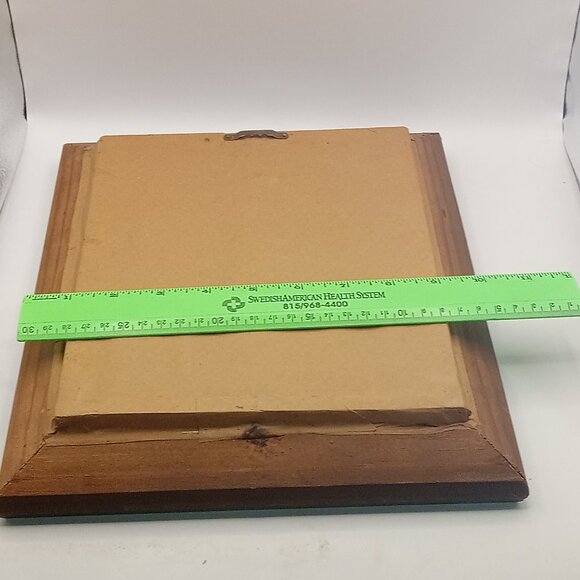 ART Painting 2 Framed 10x12" Vtg PINK ROSES on Canvas Dark Green Background Sign - Picture 9 of 16